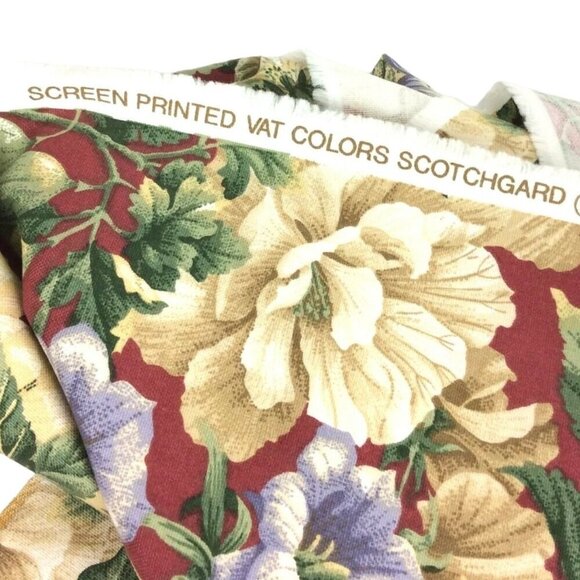 P Kaufmann Floral Fruit Upholstery Fabric Red White Roses 1.29 Yards x 54 in - Picture 4 of 6